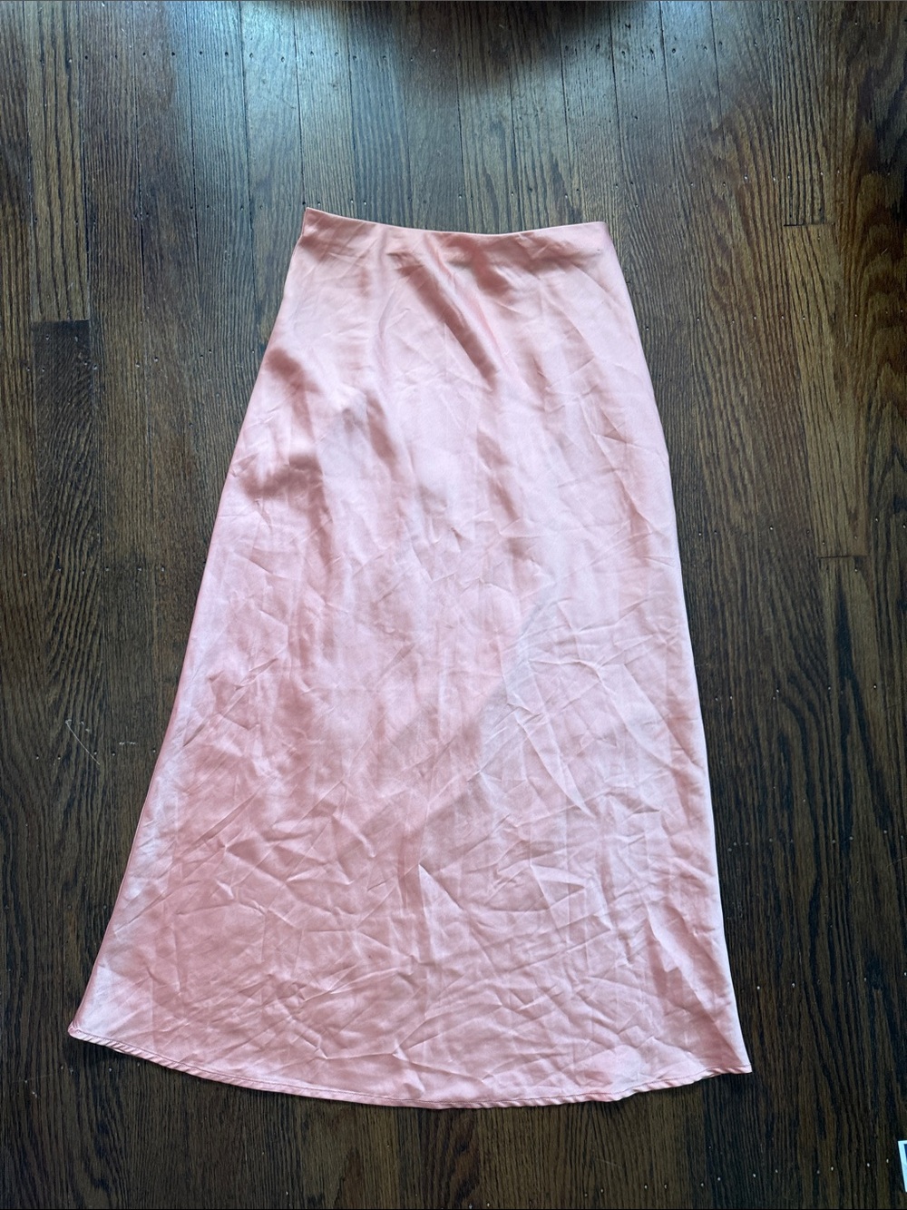 Forever 21 Blush Pink Maxi Satin Skirt
